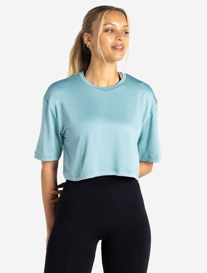 Movellez Air Crop Tee – Dusky Blue